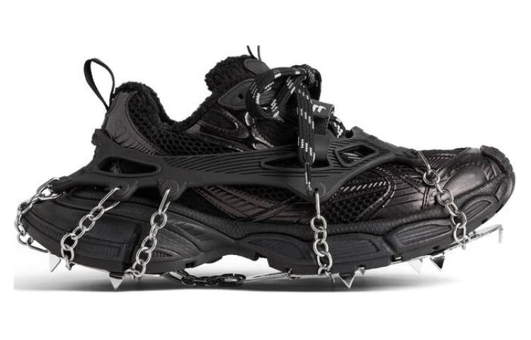 商品[国内直发] Balenciaga|巴黎世家 3XL 舒适加绒圆头系带 低帮 老爹鞋 男款 黑色,价格¥8196,第3张图片详细描述