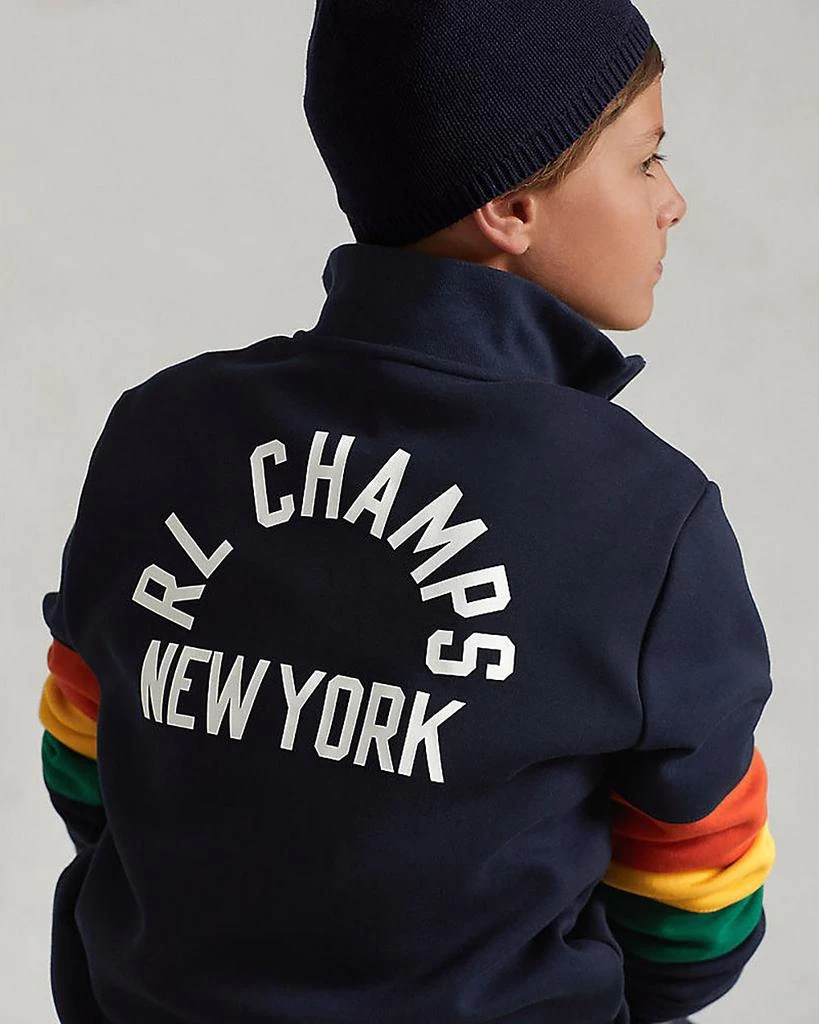 商品Ralph Lauren|Boys' Logo Double Knit Quarter Zip Sweatshirt - Little Kid, Big Kid,价格¥429,第2张图片详细描述