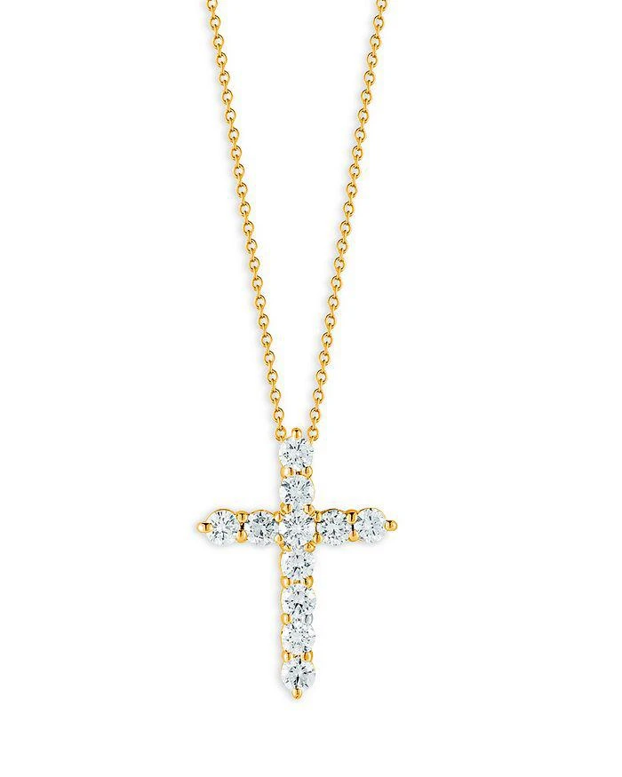 商品Roberto Coin|18K Yellow Gold Tiny Treasures Cross Pendant Necklace, 16-18",价格¥22047,第1张图片