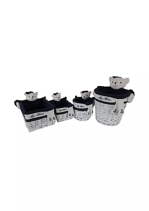 商品Old Modern Handicrafts|Modern Handicrafts Home Decorative Rectangular Willow Baskets Bear Design Set Of 5,价格¥1740,第5张图片详细描述