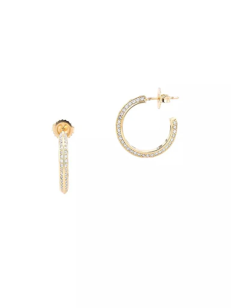 商品Sheryl Lowe|14K Yellow Gold &amp; 0.88 TCW Diamond Knife-Edge Hoop Earrings,价格¥22070,第1张图片