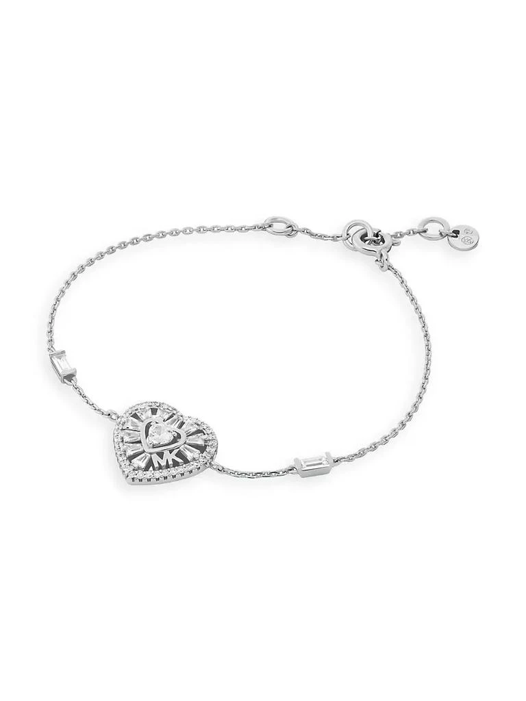 商品Michael Kors|Sterling Silver & Cubic Zirconia Heart Pendant Bracelet,价格¥1133,第1张图片