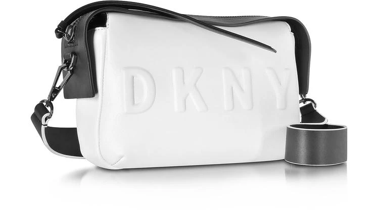 商品DKNY|DKNY 模压Logo 奶油色/黑色皮革斜挎包,价格¥1310,第2张图片详细描述