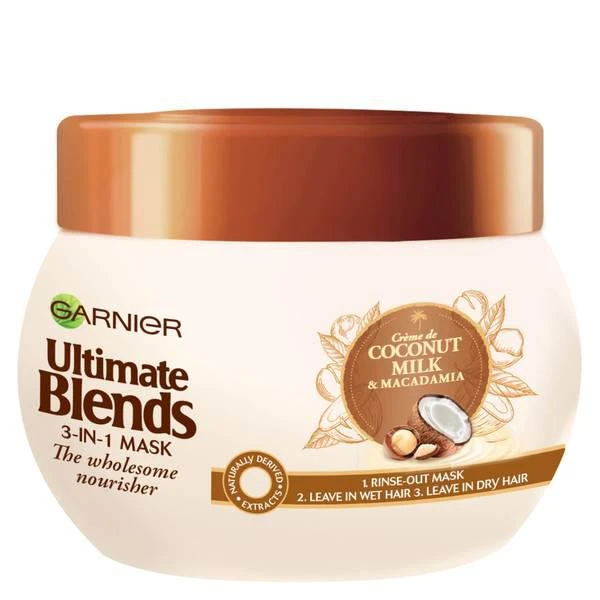 商品Garnier|Garnier Ultimate Blends Coconut Milk Dry Hair Treatment Mask 300ml,价格¥56,第1张图片