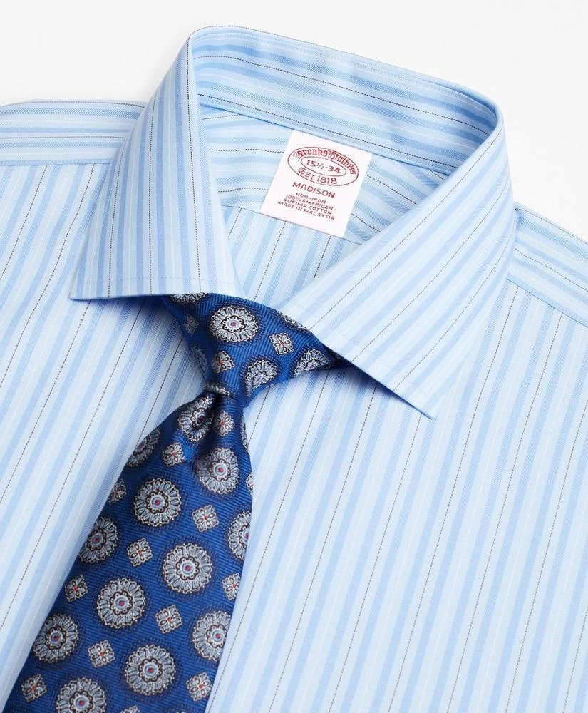 商品Brooks Brothers|Madison Relaxed-Fit Dress Shirt, Non-Iron Alternating Ground Stripe,价格¥375,第2张图片详细描述