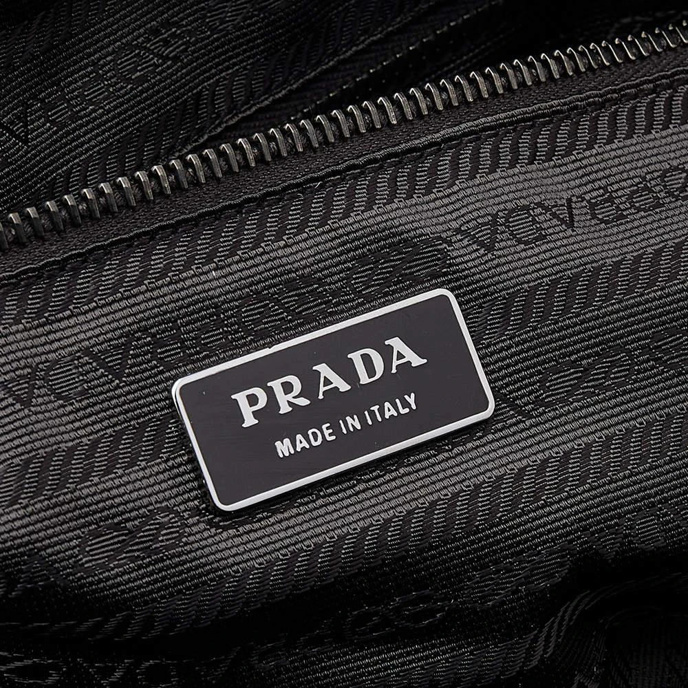 Prada Grey/White Vitello Drive and Perforated Leather Bowler Bag 商品