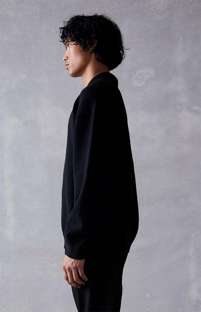 商品Essentials|Jet Black Knit Polo Sweater,价格¥883,第3张图片详细描述