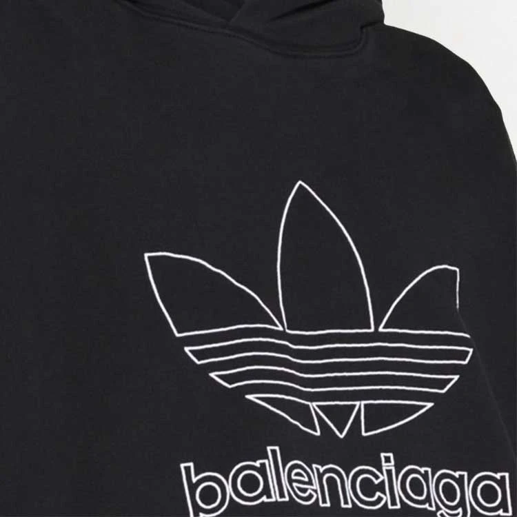 商品[国内直发] Balenciaga|巴黎世家 x adidas originals 联名款 SS23 Logo字母印花连帽卫衣 宽松版型 男女同款 黑色,价格¥5098,第6张图片详细描述