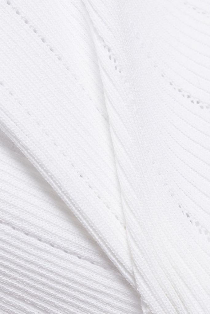商品Sandro|Pointelle-trimmed ribbed-knit top,价格¥661-¥1321,第6张图片详细描述