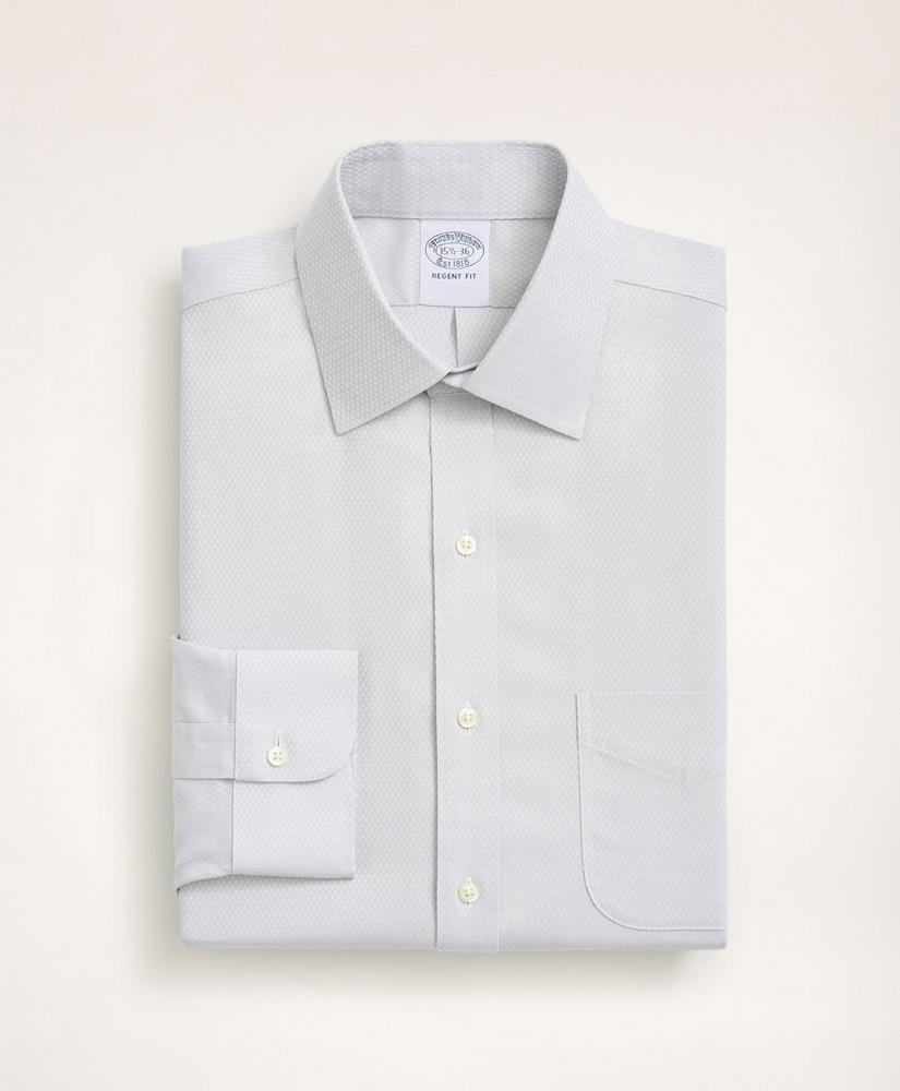 商品Brooks Brothers|Stretch Regent Regular-Fit Dress Shirt, Non-Iron Dobby Ainsley Collar Diamond,价格¥960,第3张图片详细描述