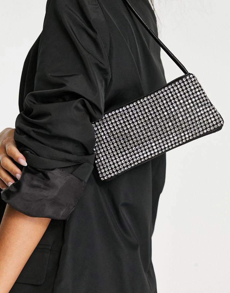 商品ASOS|ASOS DESIGN diamante mini shoulder bag in black,价格¥198,第1张图片