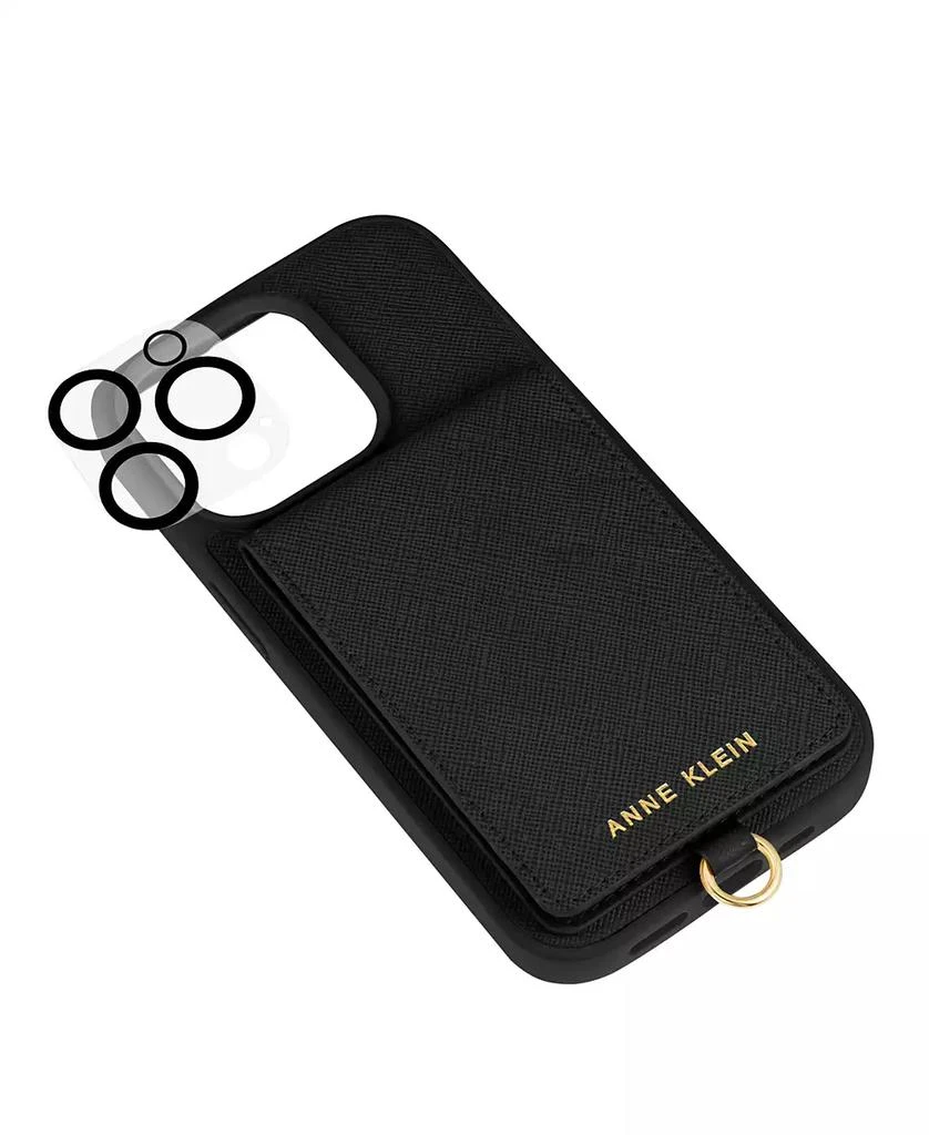 商品Anne Klein|Women's Black Saffiano Leather iPhone 14 Pro Max Case,价格¥205,第2张图片详细描述