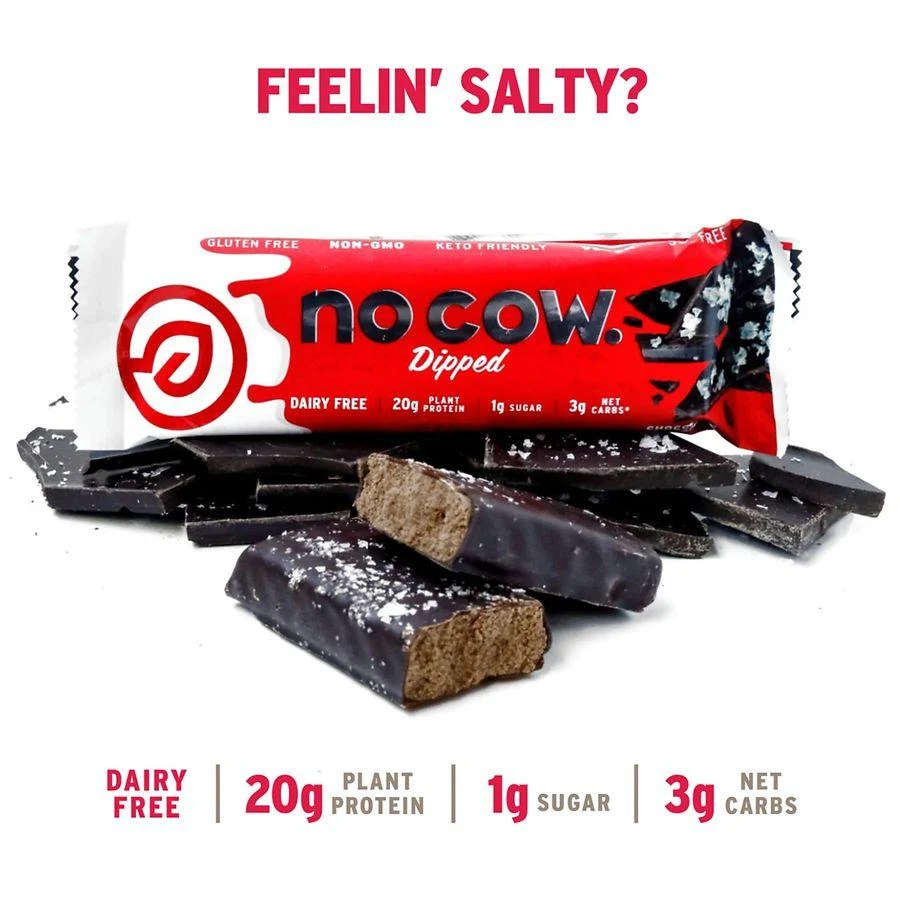 商品No Cow|Dipped Protein Bar Chocolate Sea Salt,价格¥25,第2张图片详细描述