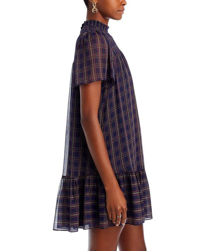 商品AQUA|Smocked Plaid Shift Dress - Exclusive ,价格¥200,第5张图片详细描述