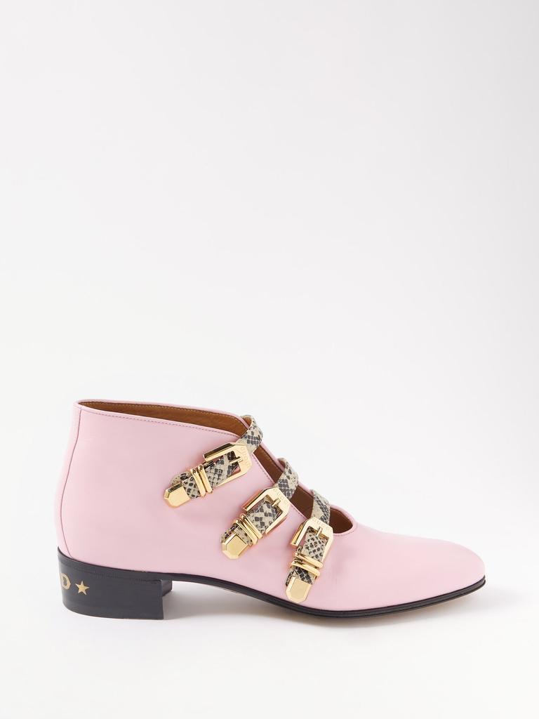 商品Gucci|Buckled leather ankle boots,价格¥9763,第1张图片