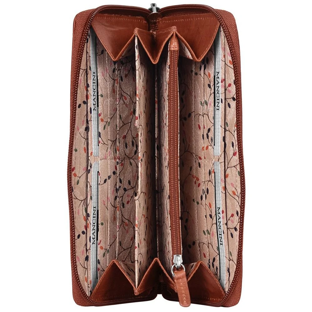 商品Mancini Leather Goods|Casablanca Collection RFID Secure Zippered Clutch Wallet,价格¥624,第4张图片详细描述