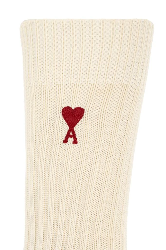 商品AMI|AMI Paris Ami De Coeur Logo Embroidered Ribbed 3-Pack Socks,价格¥607,第5张图片详细描述