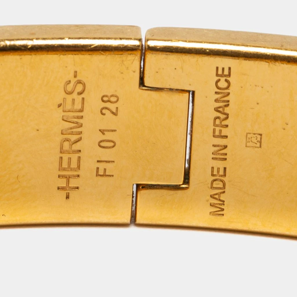 商品[二手商品] Hermes|Hermès Clic H White Enamel Gold Plated Narrow Bracelet,价格¥2429,第5张图片详细描述