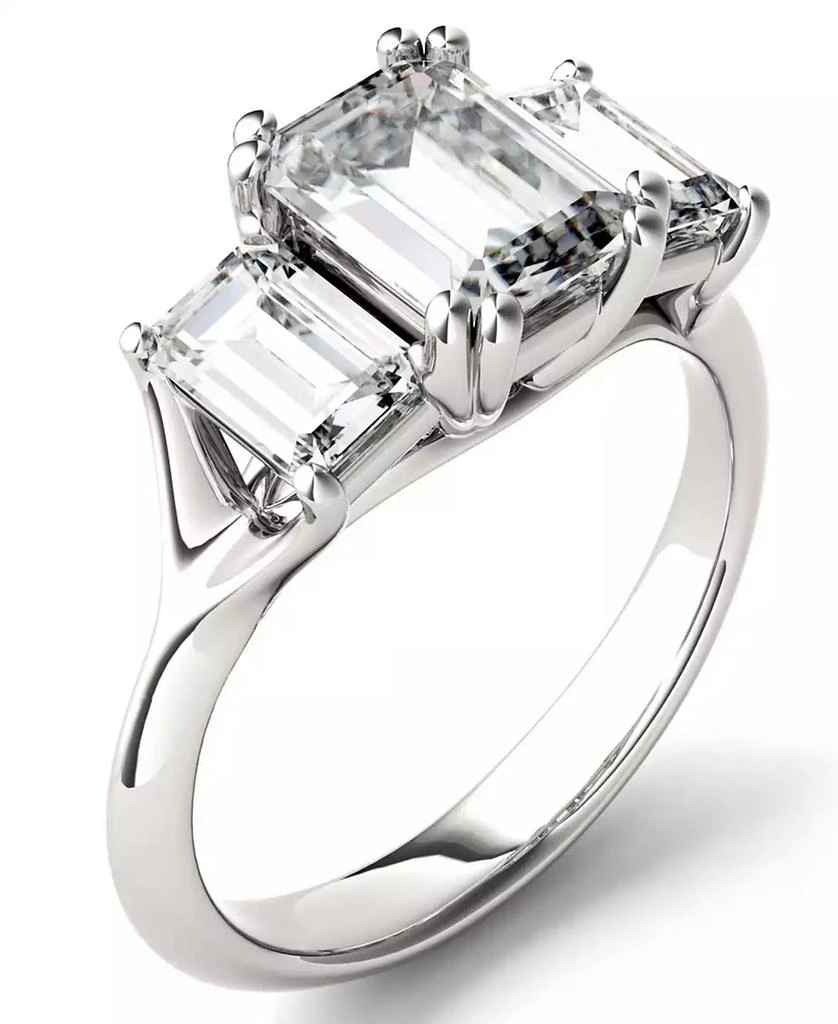 商品Charles & Colvard|Moissanite Emerald Three Stone Ring (2-9/10 ct. tw.) in 14k White Gold,价格¥11739,第1张图片