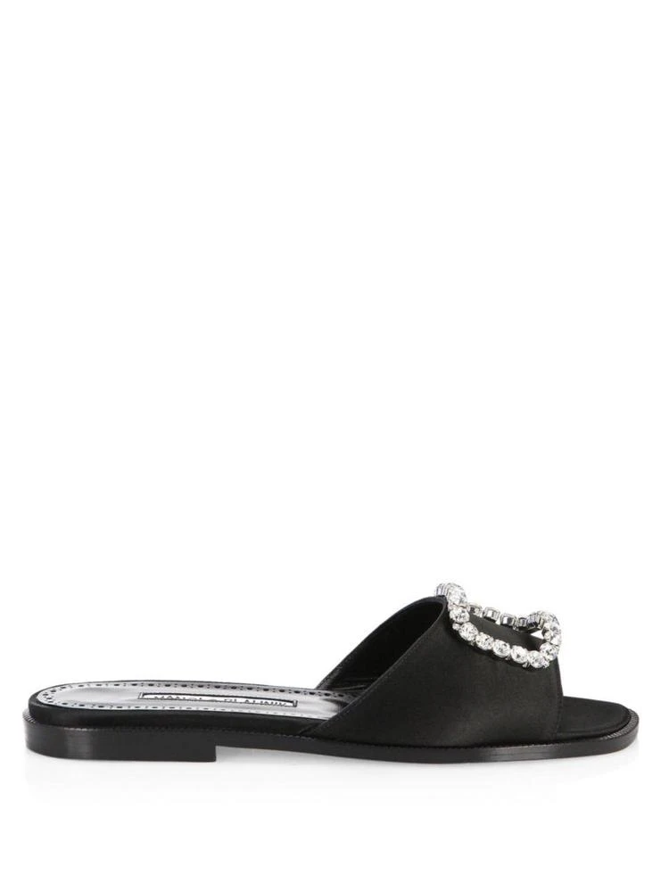 商品Manolo Blahnik|Crystal-Embellished Satin Slides,价格¥2529,第5张图片详细描述