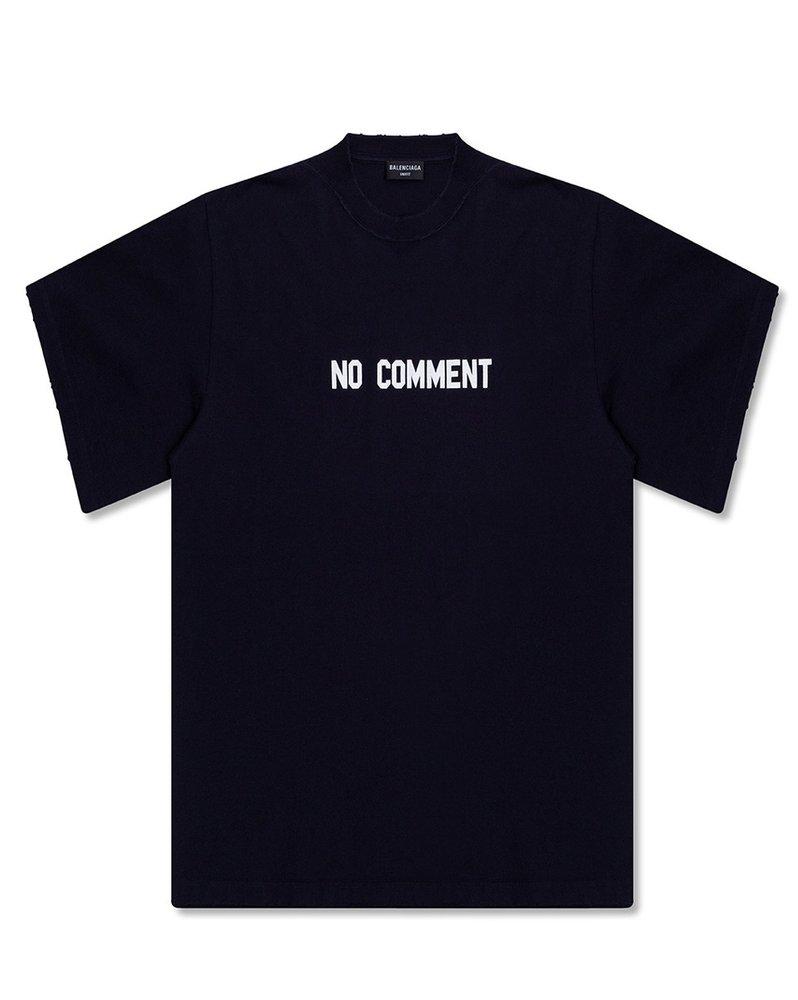 Balenciaga No Comment Printed Crewneck T-Shirt商品第1张图片规格展示