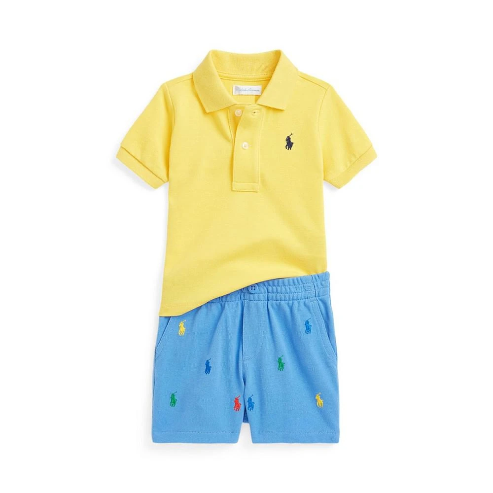 商品Ralph Lauren|Baby Boys Mesh Polo Shirt and Shorts, 2 Piece Set,价格¥311,第1张图片