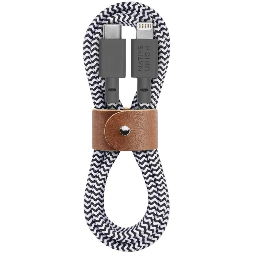 商品Native Union|Native Union Belt Cable 1.2m - USB C - Lightning - Zebra,价格¥199,第1张图片