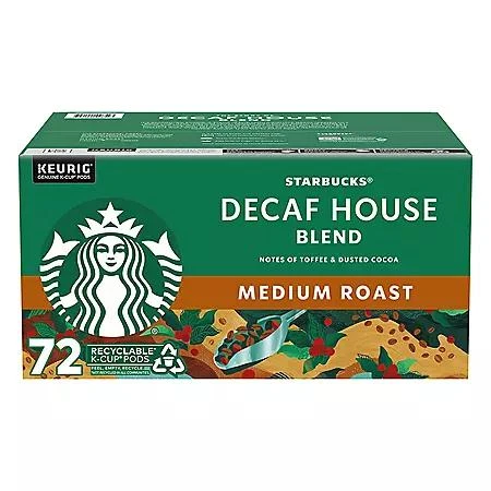 商品Starbucks|Starbucks Decaf House Blend Medium Roast K-Cup Coffee Pods, 72 ct.,价格¥264,第1张图片