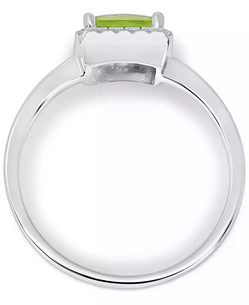 商品Macy's|Peridot (7/8 ct. t.w.) & Diamond (1/10 ct. t.w.) Square Halo Ring in 14k White Gold (Also in Rhodolite),价格¥3750,第2张图片详细描述
