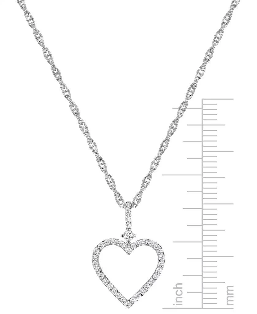 商品Macy's|Diamond Open Heart 18" Pendant Necklace (1/4 ct. t.w.) in Sterling Silver,价格¥935,第3张图片详细描述