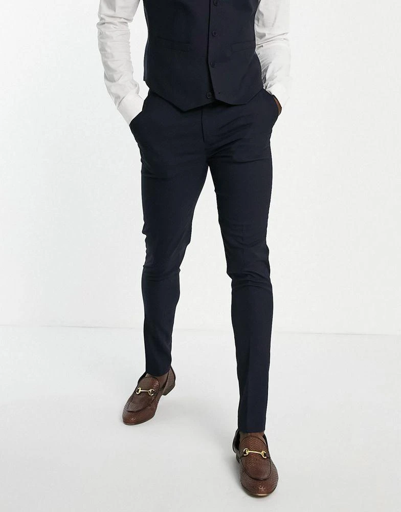 商品ASOS|ASOS DESIGN skinny suit trousers in navy,价格¥179,第1张图片