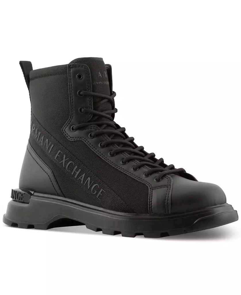 商品Armani Exchange|Men's Logo Combat Boots,价格¥2169,第1张图片