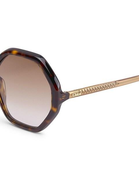 商品Chloé|58MM Geometric Sunglasses,价格¥2239,第5张图片详细描述