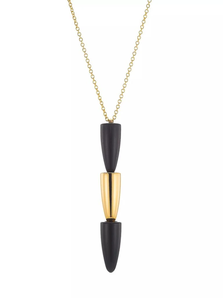 商品Vhernier|Calla 18K Rose Gold & Ebony Pendant Necklace,价格¥62655,第1张图片