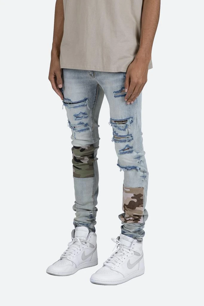 商品MNML|X408 Repaired Skinny Denim - Blue,价格¥334,第2张图片详细描述