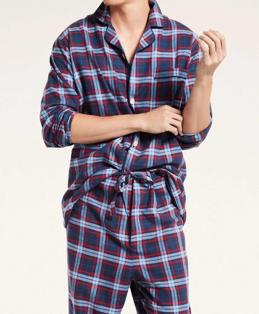 商品Brooks Brothers|Open Plaid Flannel Pajamas,价格¥330,第2张图片详细描述