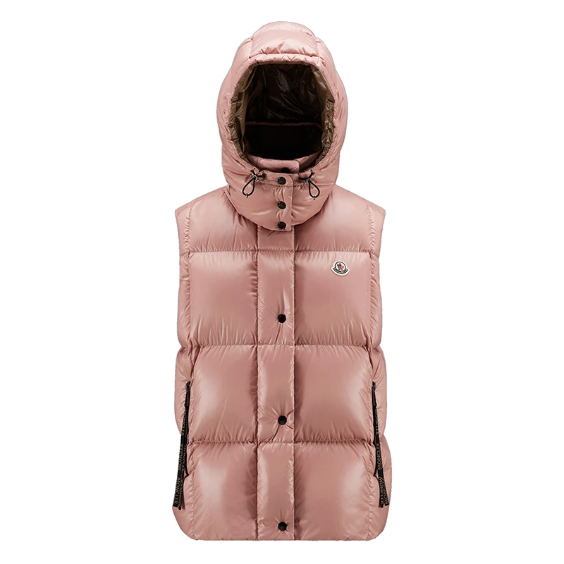 商品Moncler|Moncler/蒙克莱 22年秋冬新款 Luzule系列 女士浅粉色漆面尼龙羽绒服马甲H20931A000646895053A,价格¥8789,第1张图片