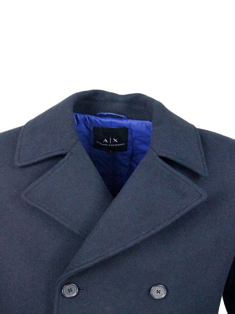 商品Armani|Mens Picot Pea Jacket In Soft Wool Blend And Padded With Internal Quilting, Closure With Matching Buttons And Side Pockets.,价格¥2822,第4张图片详细描述