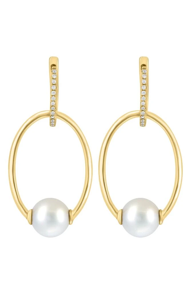 商品Effy|14K Gold Diamond & Freshwater Pearl Drop Earrings - 0.07ct.,价格¥5217,第2张图片详细描述