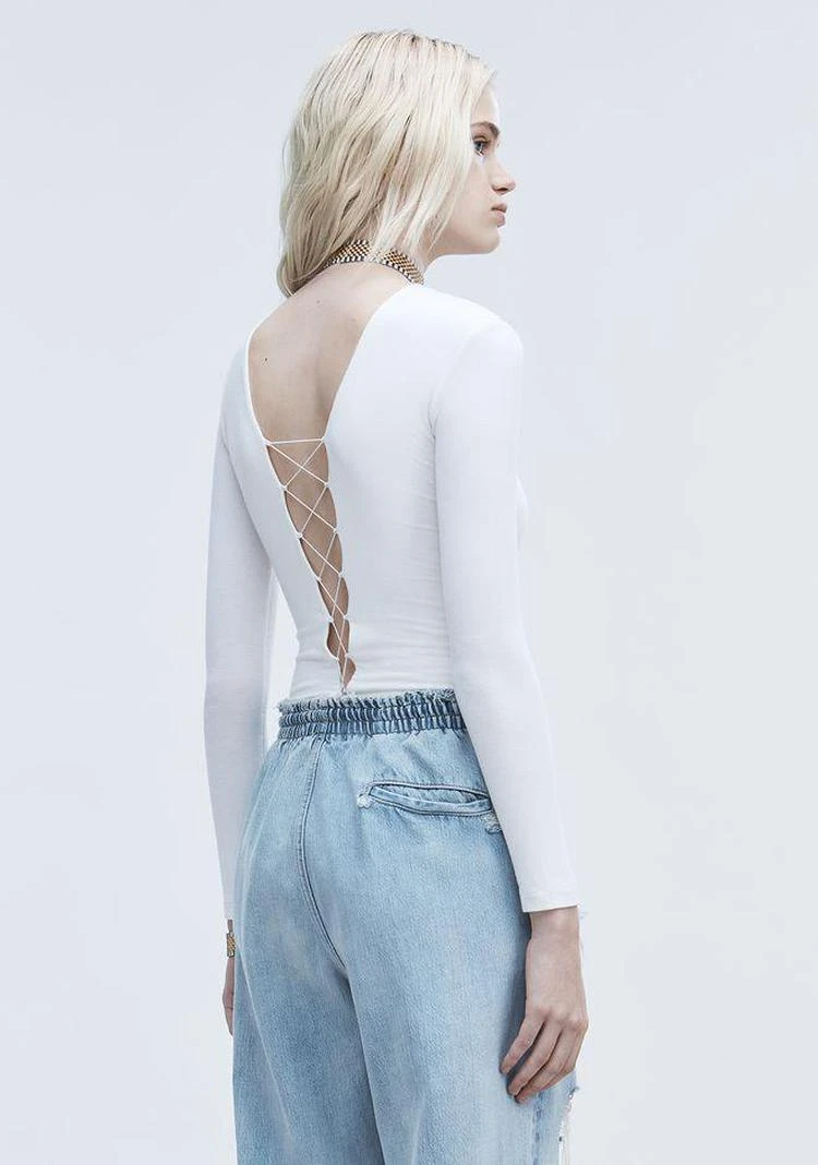商品Alexander Wang|MODAL SPANDEX LONG SLEEVE BODYSUIT,价格¥482,第5张图片详细描述