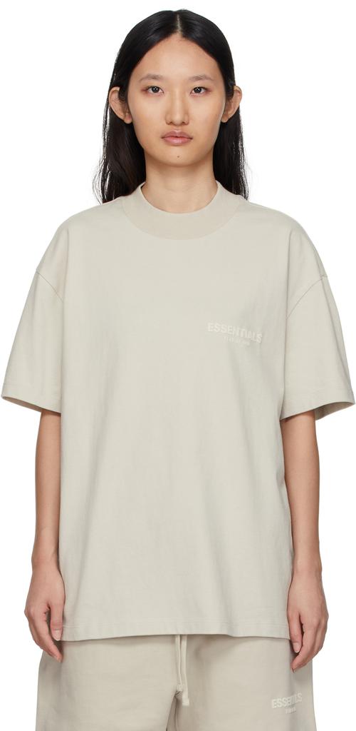  Essentials驼色棉质平纹针织 T 恤商品第1张图片规格展示