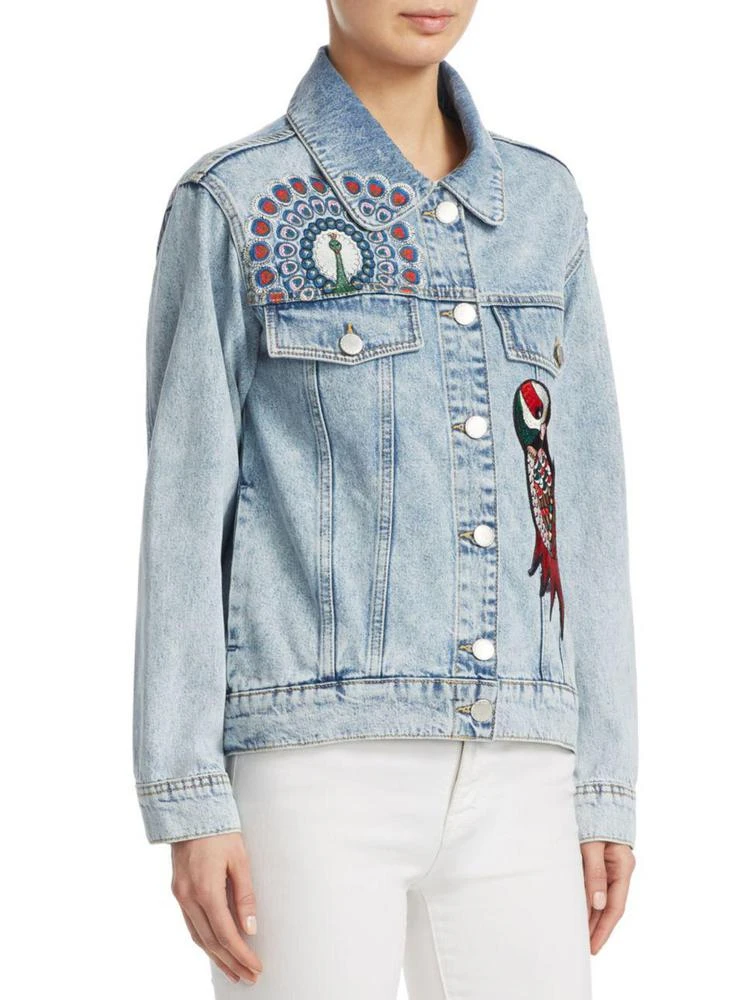 商品Maje|Baltimore Embroidered Denim Jacket,价格¥1425,第3张图片详细描述