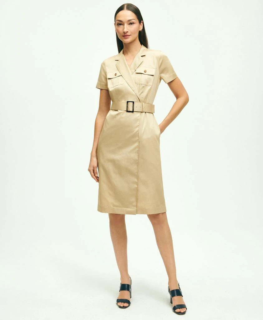 商品Brooks Brothers|Cotton Belted Safari Shirt Dress,价格¥814,第1张图片