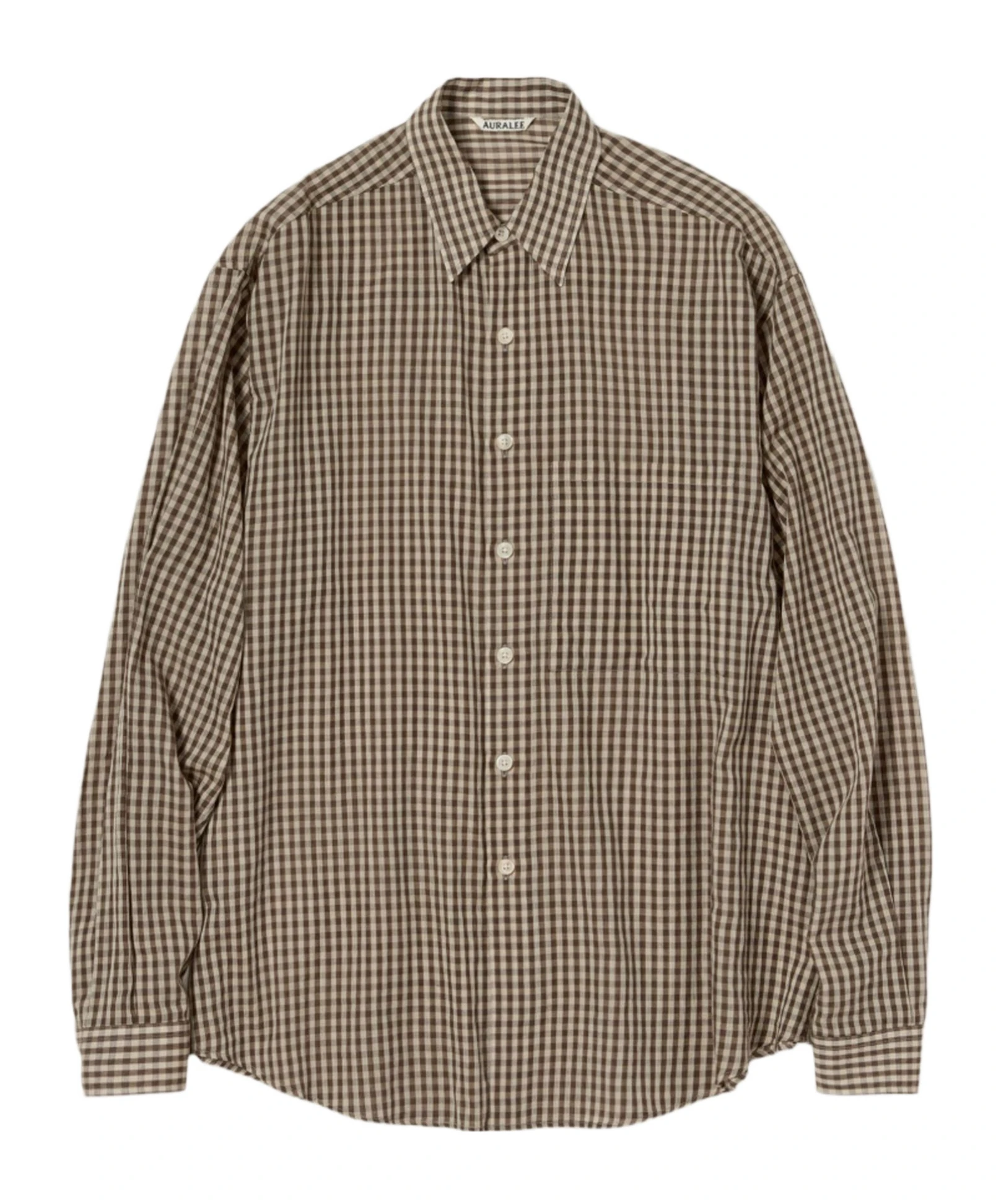 商品【商品预售7天】 AURALEE|AURALEE 男士衬衫 A25SS01GCAIRYLIGHTCOTTONCHECKBIGSHIRTBROWN 花色,价格¥3569,第1张图片