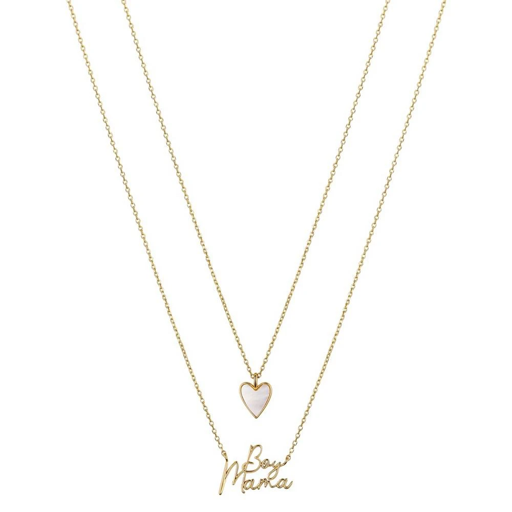 商品Unwritten|14K Gold Flash-Plated Mother Of Pearl Heart 'Mama Boy' Faux Duo Necklace with Extender,价格¥150,第1张图片