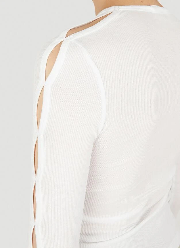 商品Helmut Lang|Slash Sleeve Base Top in White,价格¥684,第5张图片详细描述