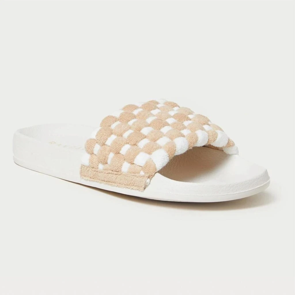 商品Loeffler Randall|Woven Terry Footbed Sandal in Camel/Cream,价格¥1312,第3张图片详细描述