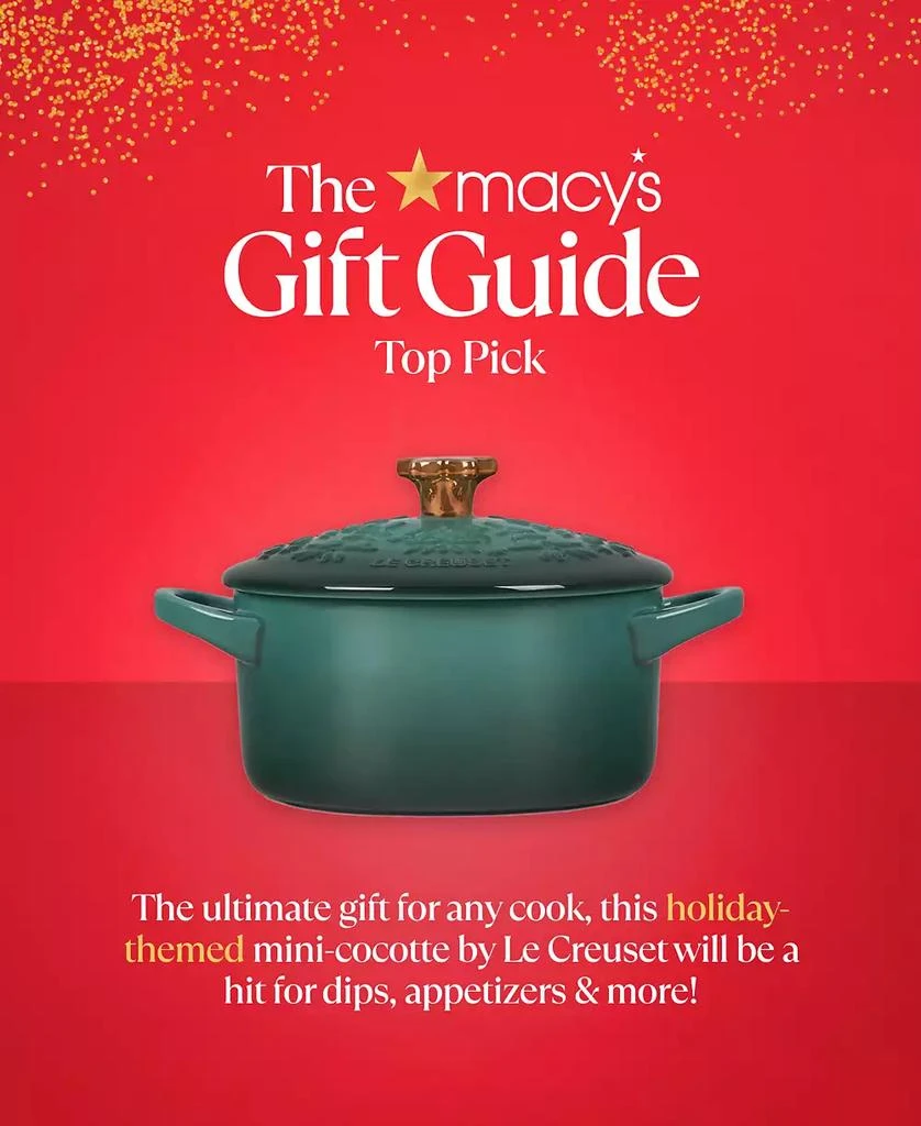 商品Le Creuset|Stoneware Noël Mini Cocotte with Gold Star Knob, 24 oz.,价格¥449,第3张图片详细描述