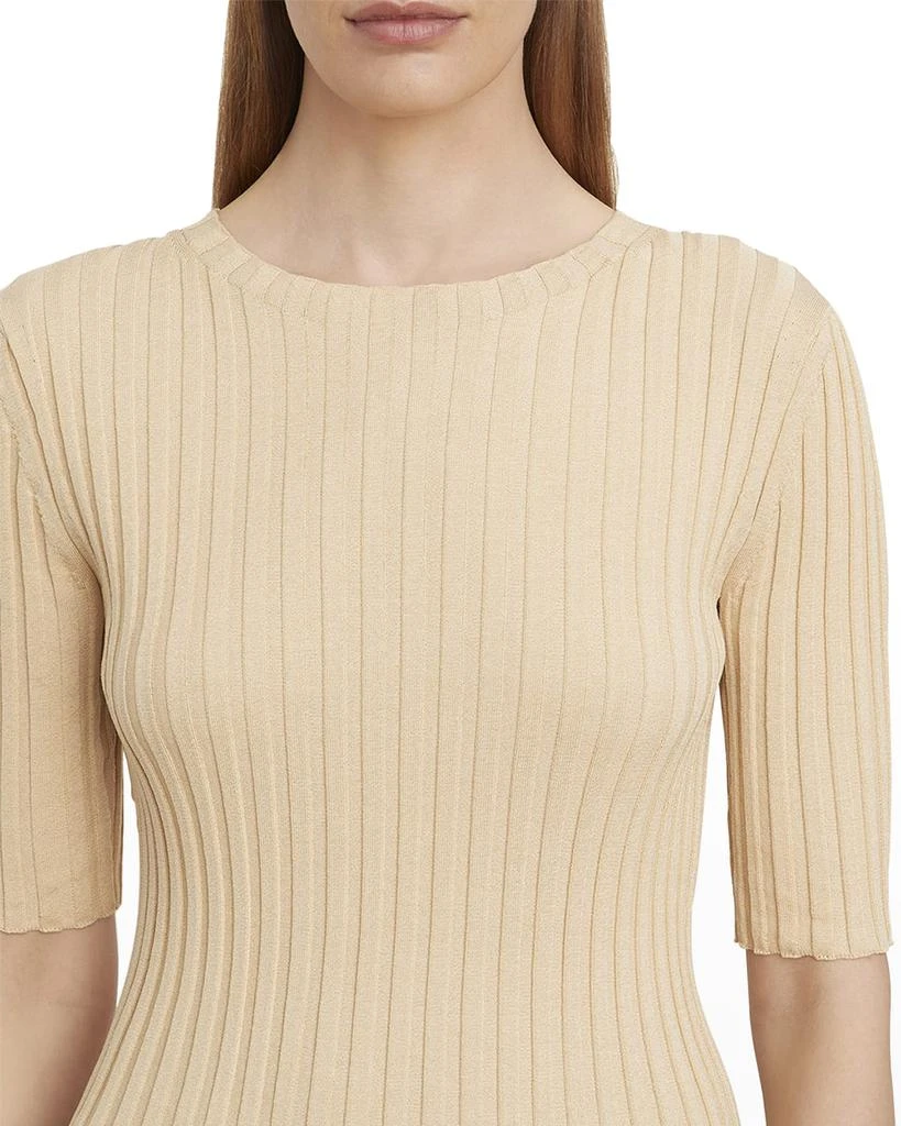 商品Vince|Ribbed Elbow-Sleeve Top,价格¥1144,第4张图片详细描述