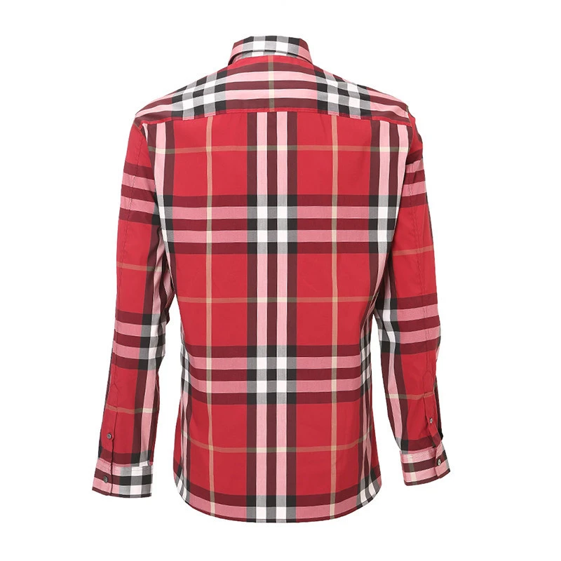 Burberry 博柏利 男士红色经典格子长袖衬衫 4554711 商品